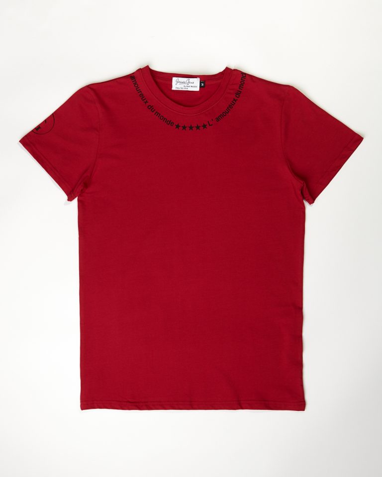 Collar design Red T-shirt - Jeunes Gens